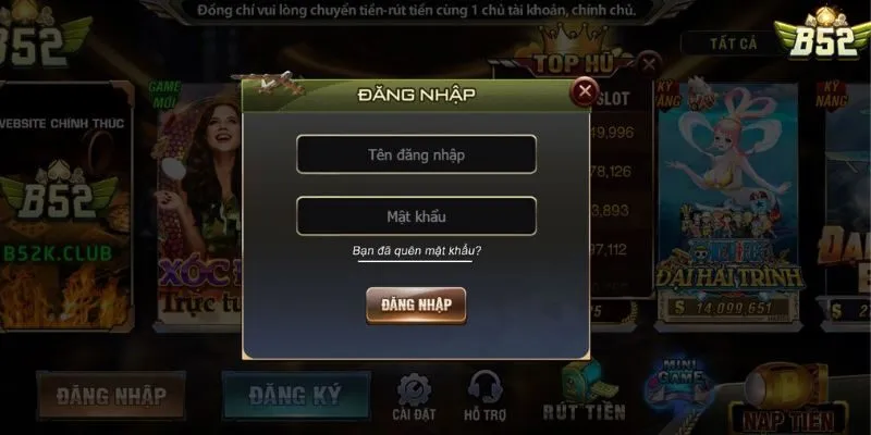 Đăng nhập trên máy tính