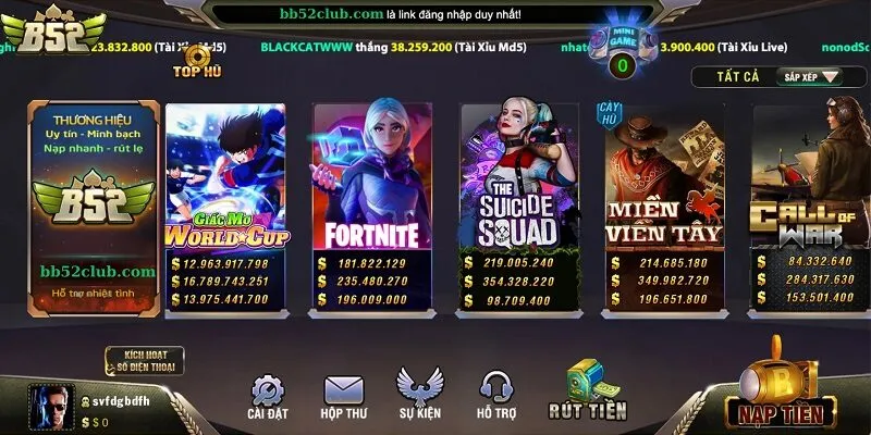 Điểm qua game slot hấp dẫn của B52