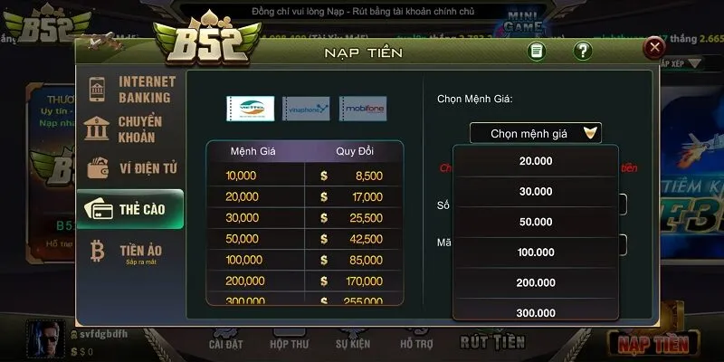 Nạp tiền đơn giản Nạp tiền đơn giản